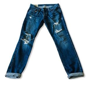 HOLLISTER men’s distressed blue jeans 33x32